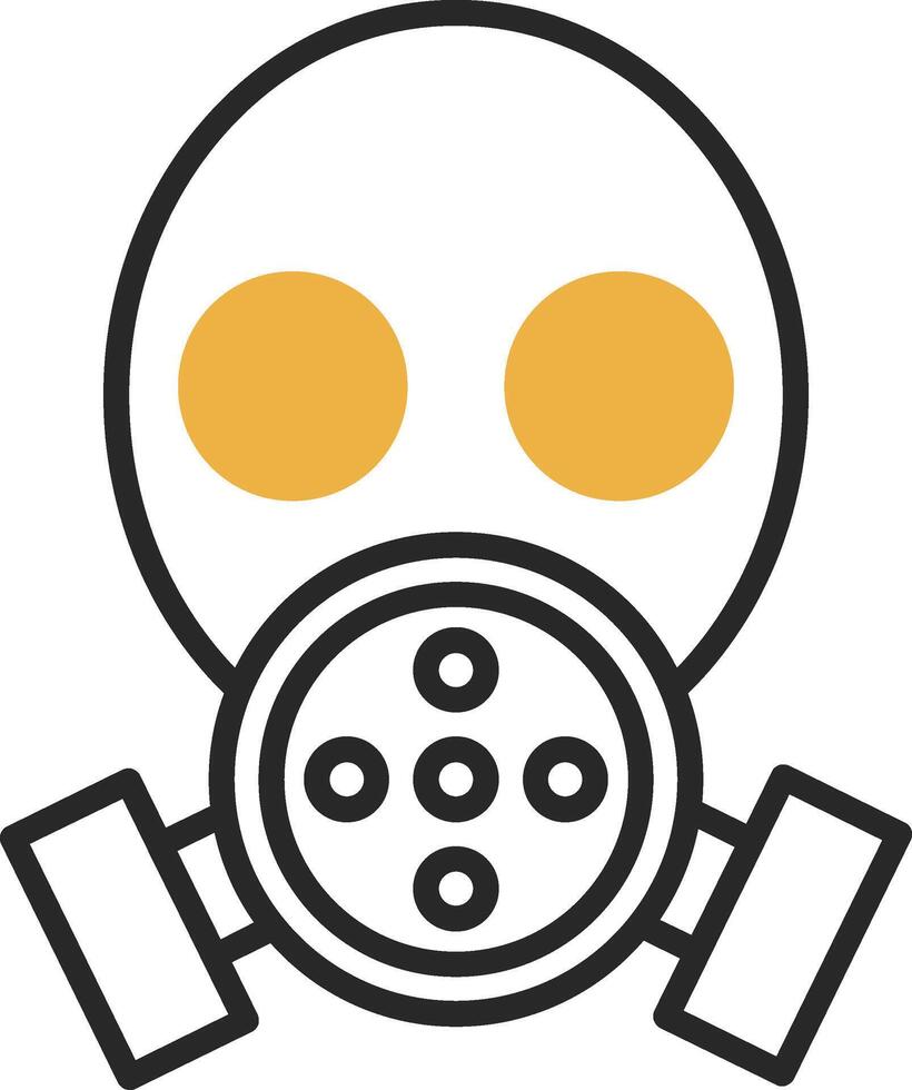 Gas Mask Skined Filled Icon vector