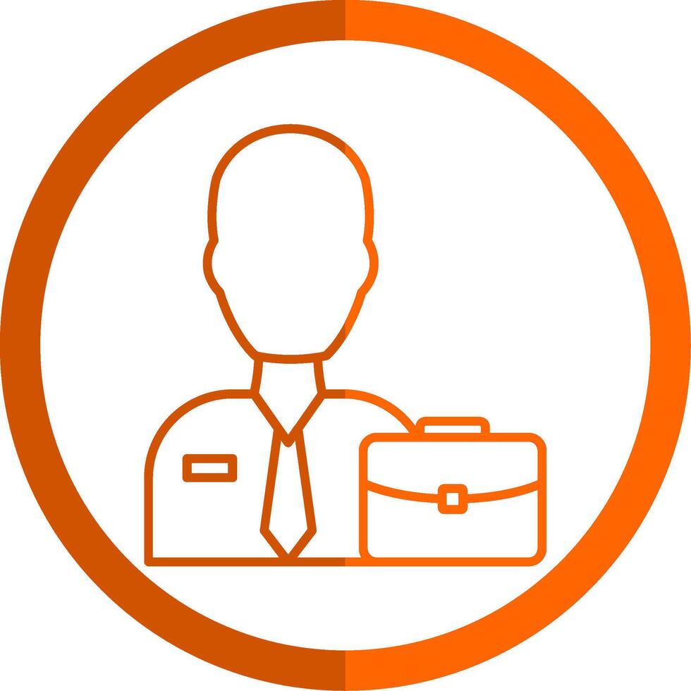 Manager Line Orange Circle Icon vector