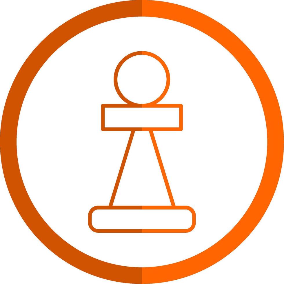 Pawn Line Orange Circle Icon vector