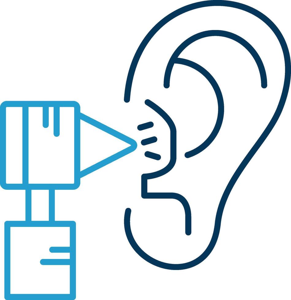 Otology Line Blue Two Color Icon vector