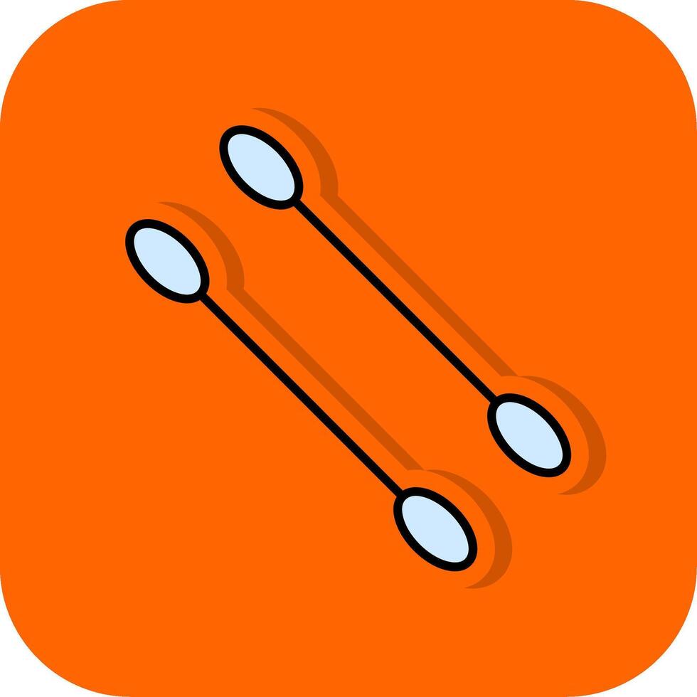 Cotton Swabs Filled Orange background Icon vector