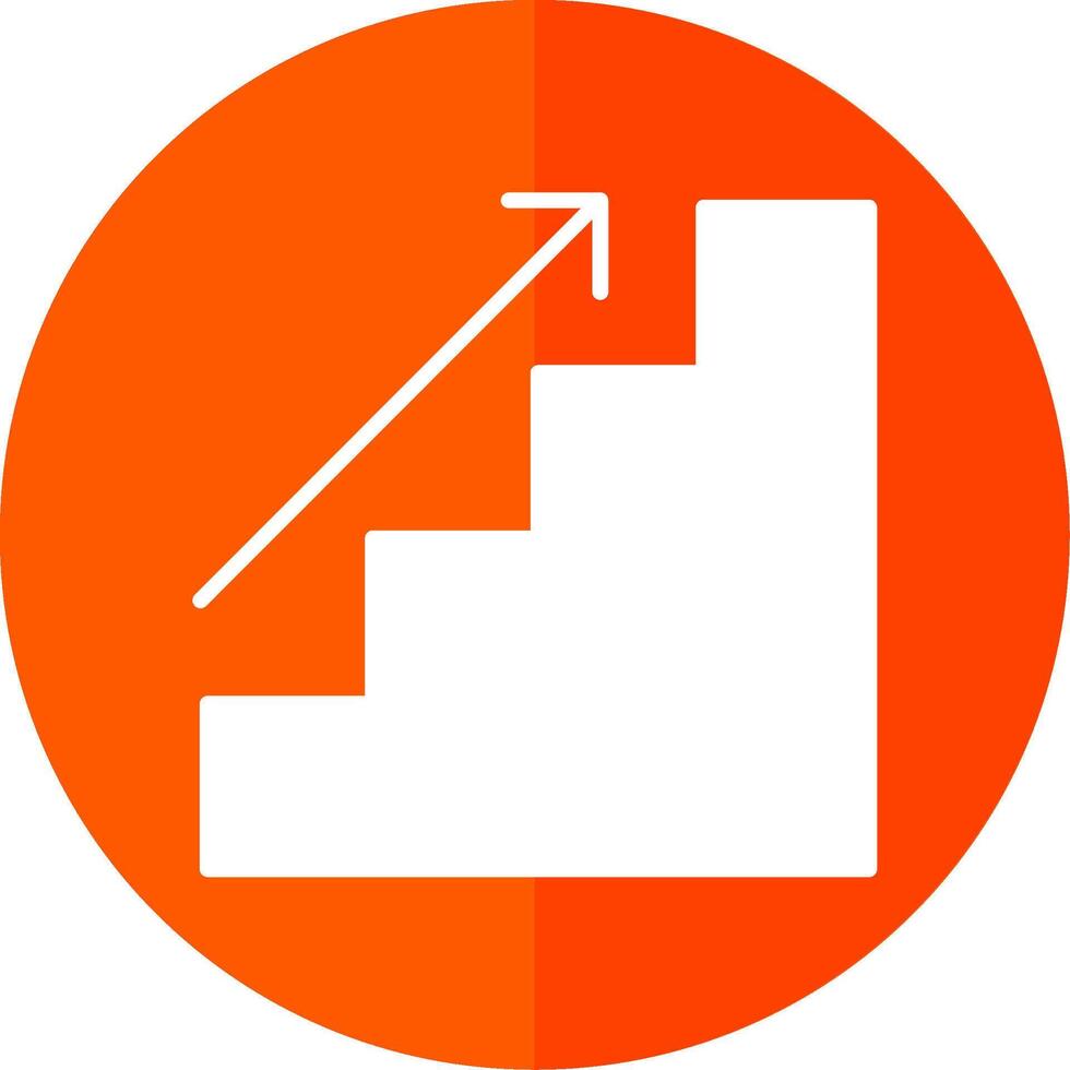 Stairs Glyph Red Circle Icon vector