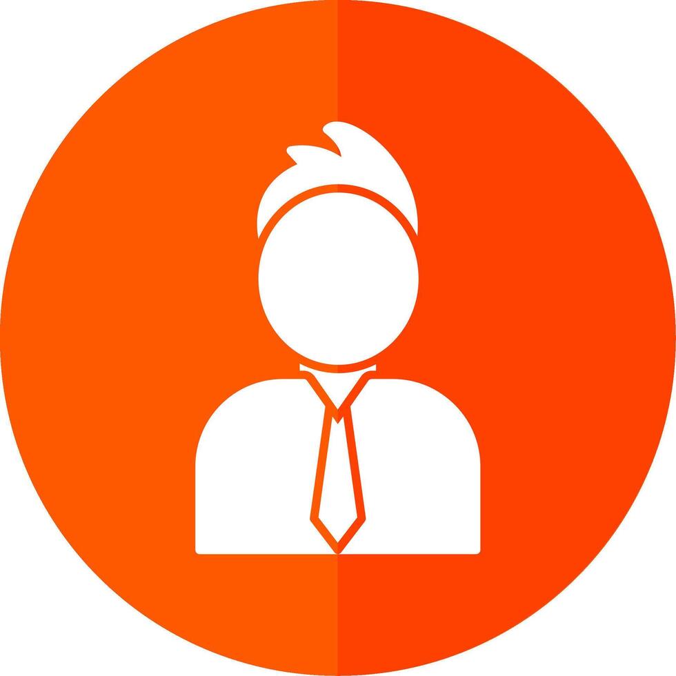 Employee Glyph Red Circle Icon vector