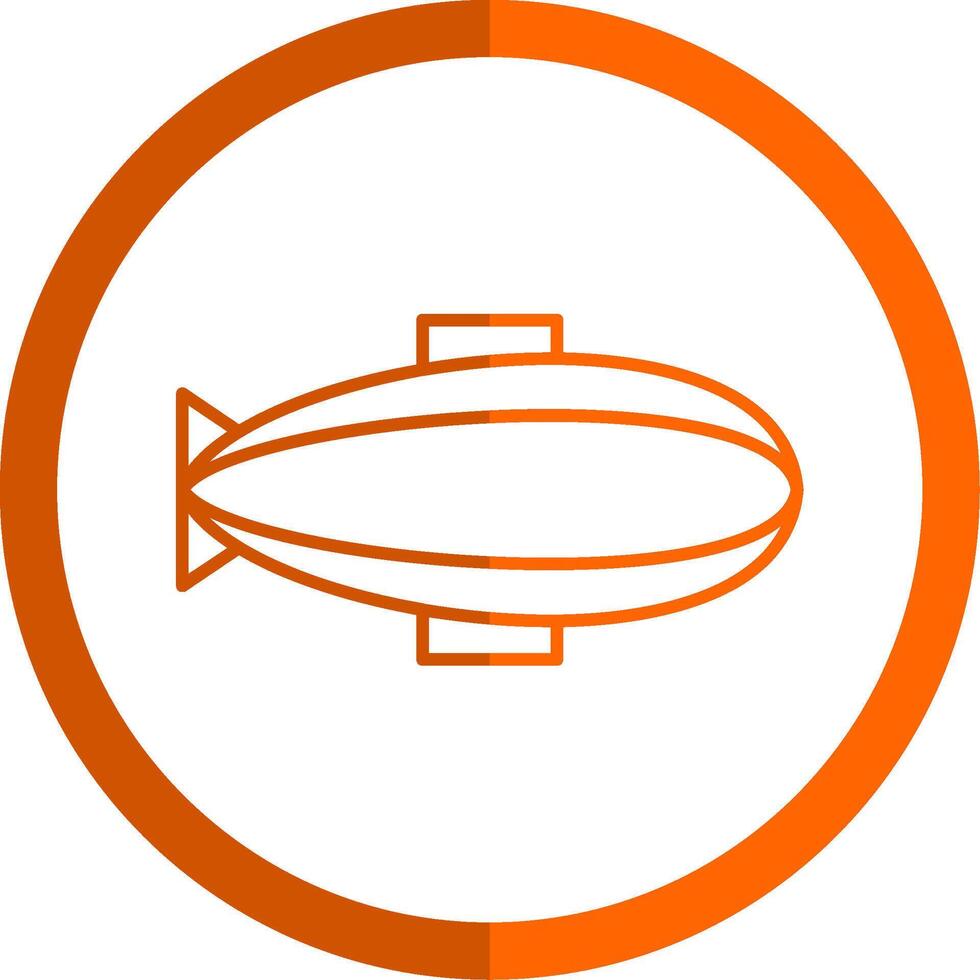 Zeppelin Line Orange Circle Icon vector