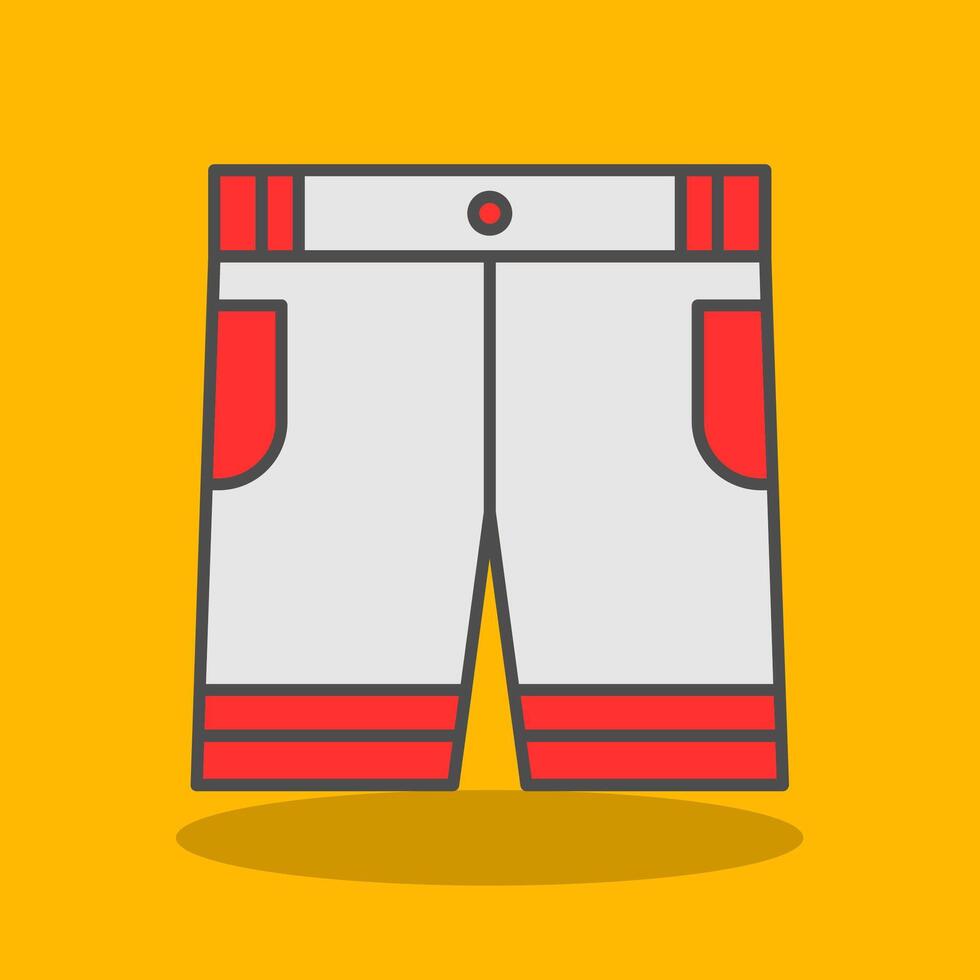 pantalones cortos lleno sombra icono vector