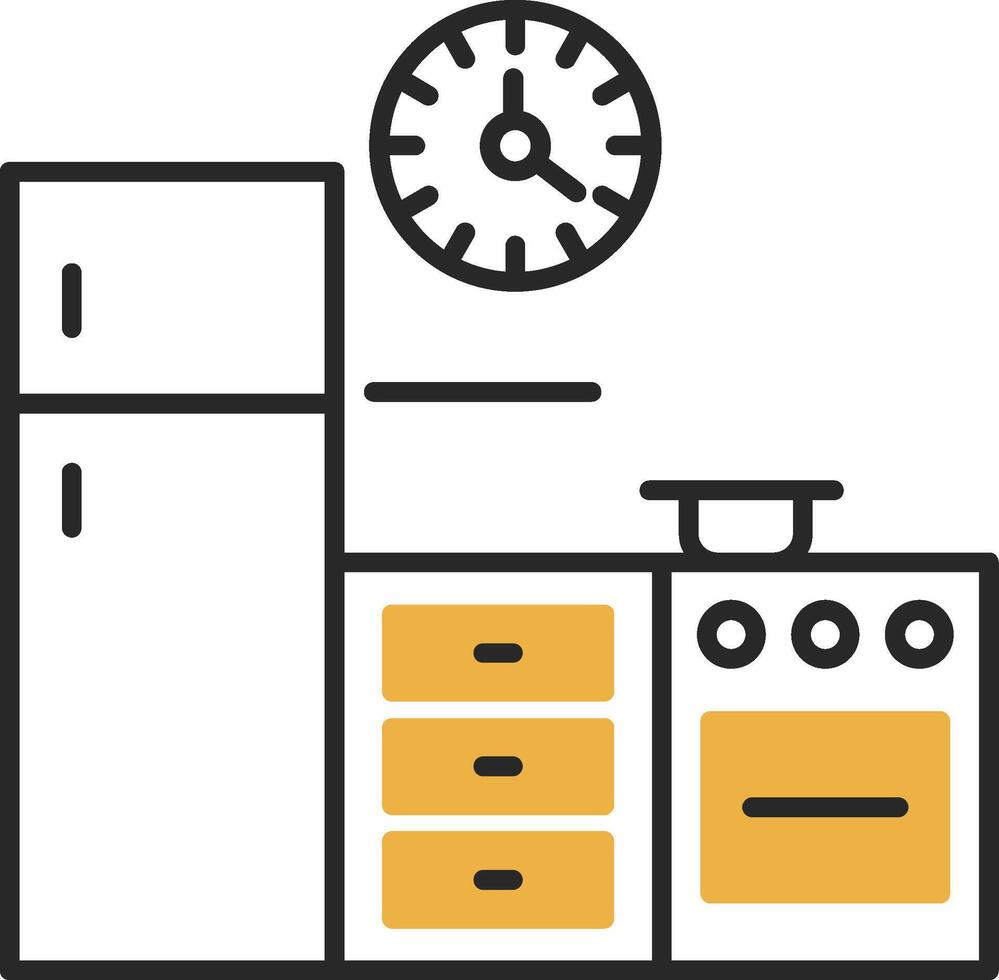 Kitchen Skined Filled Icon vector