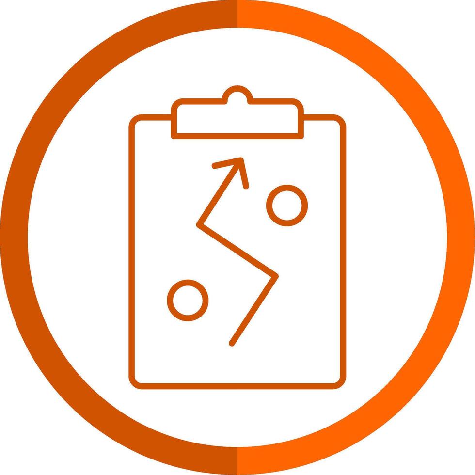 Strategy Line Orange Circle Icon vector