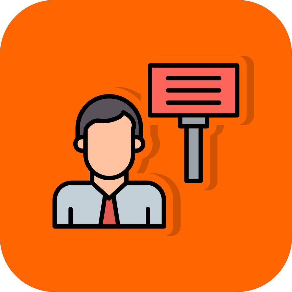 Protest Filled Orange background Icon vector