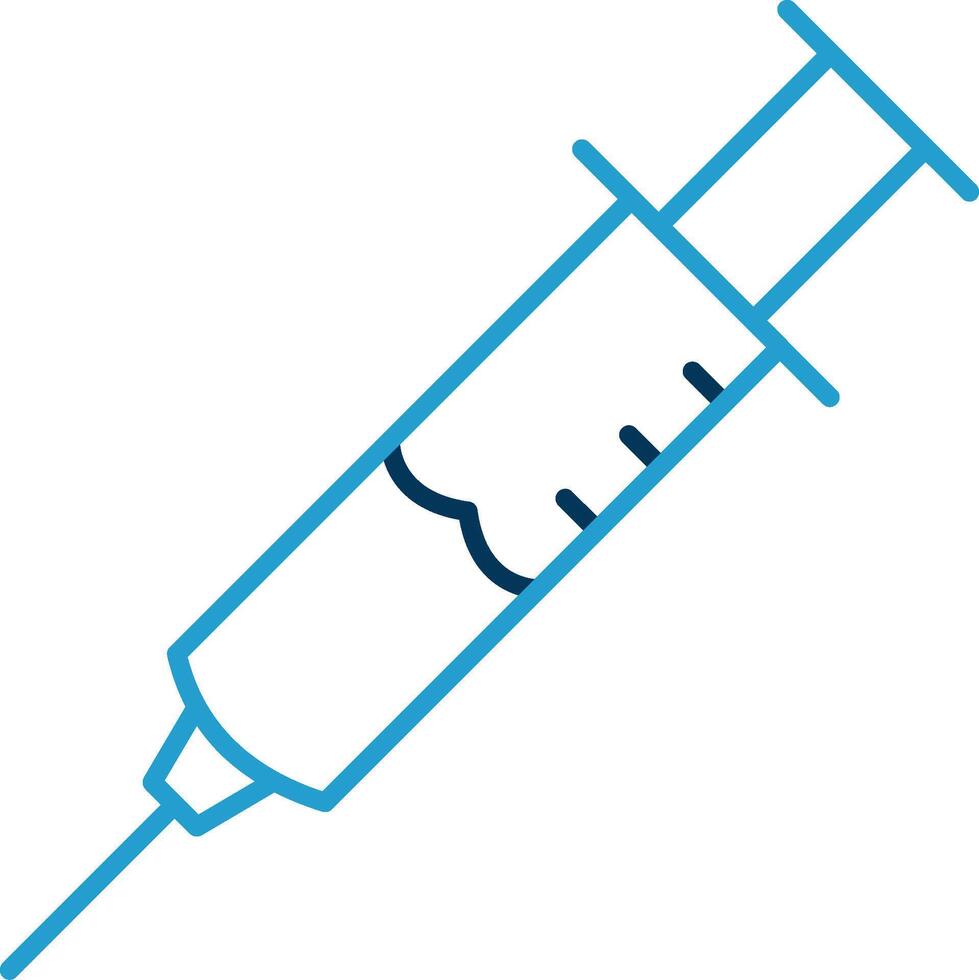 Injection Line Blue Two Color Icon vector