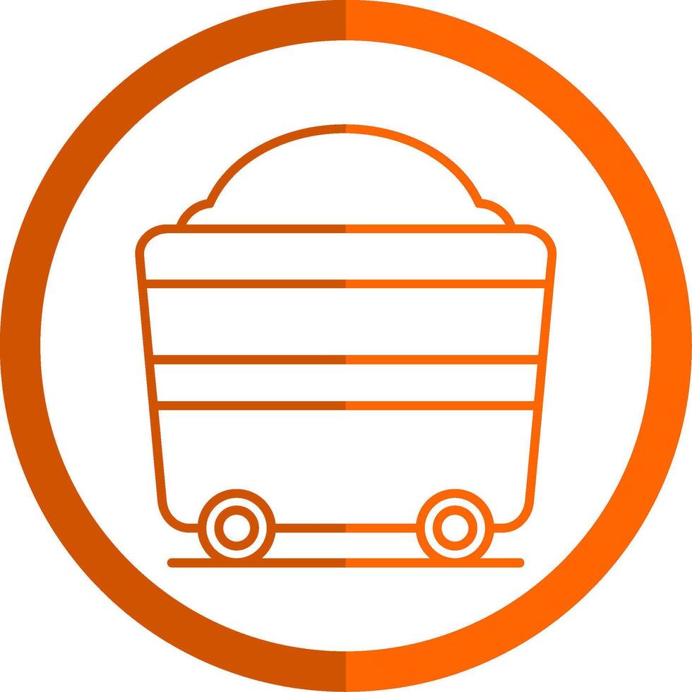 Wagon Line Orange Circle Icon vector