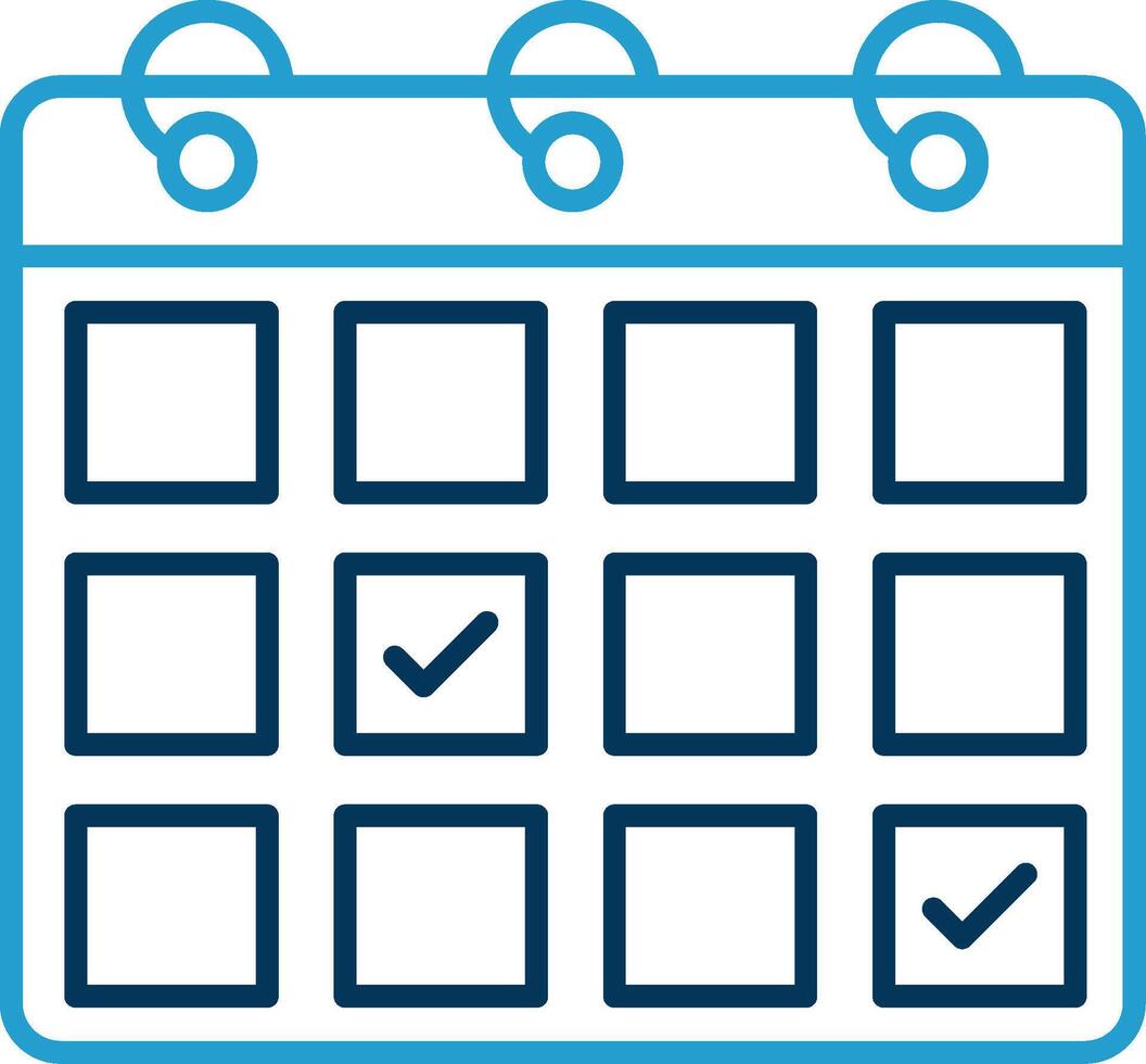 Appointment Request Line Blue Two Color Icon vector