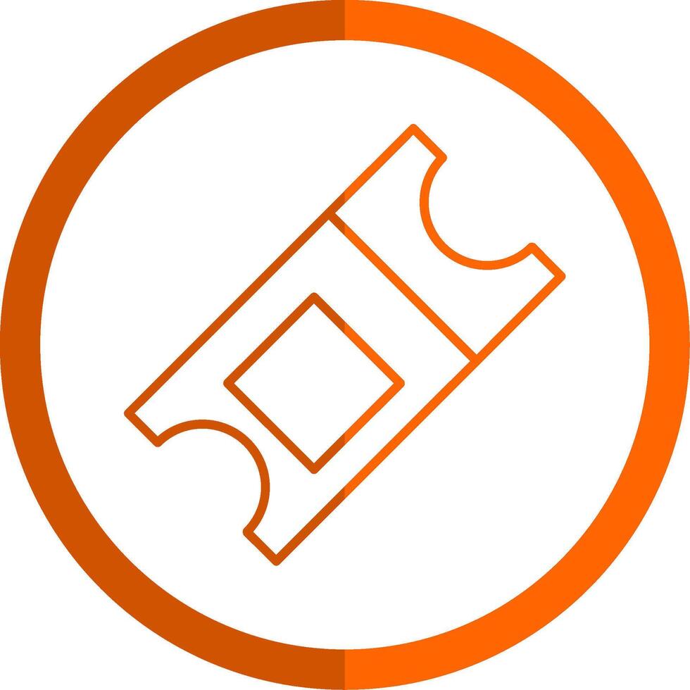 Ticket Line Orange Circle Icon vector