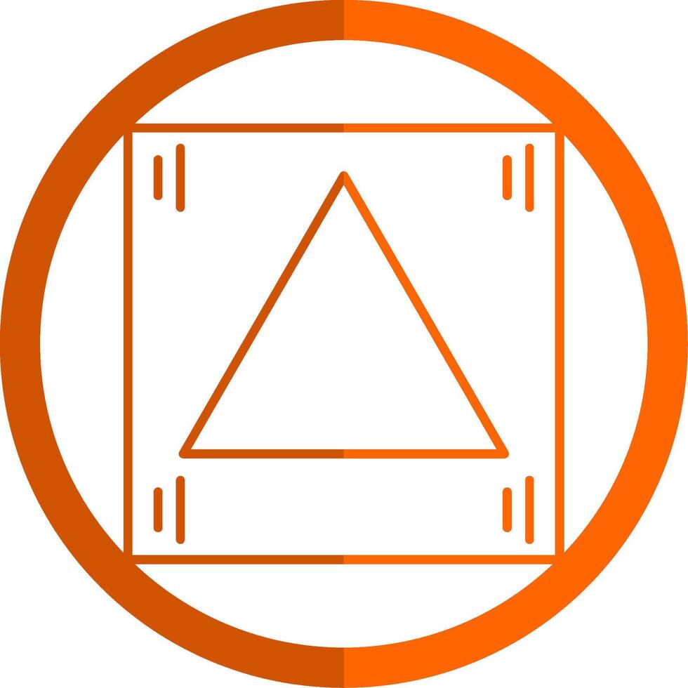 Triangle Line Orange Circle Icon vector