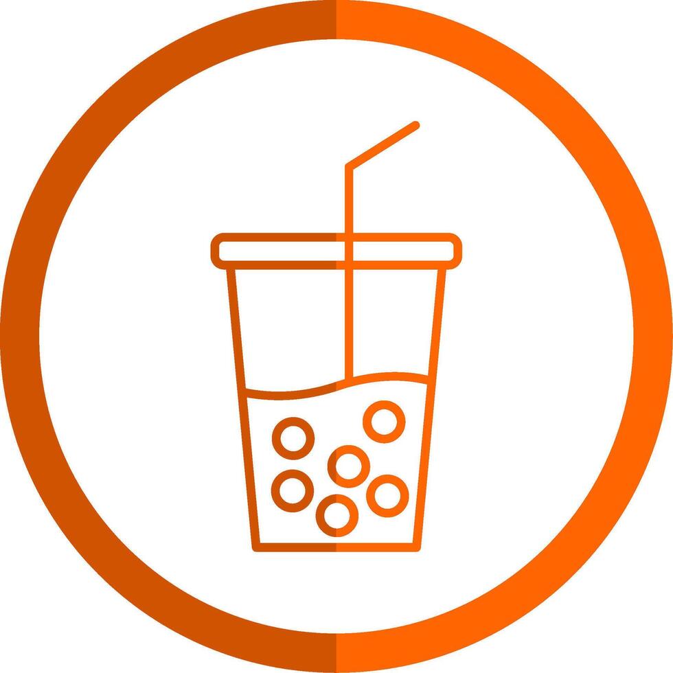 Soft Drink Line Orange Circle Icon vector