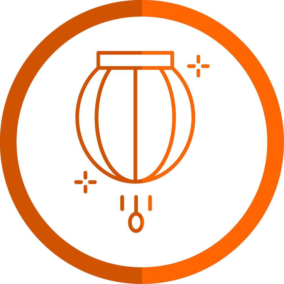 Lantern Line Orange Circle Icon vector