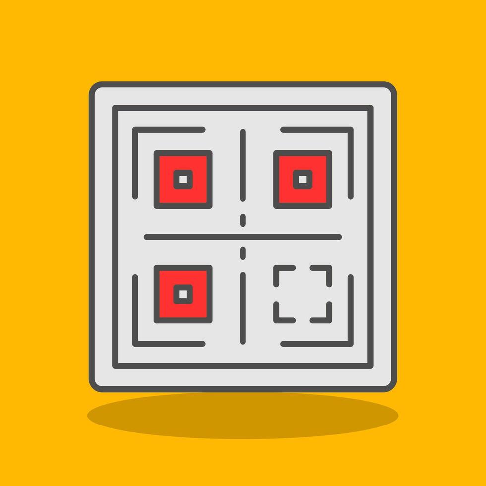 QR Filled Shadow Icon vector