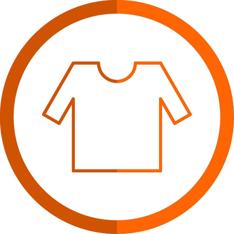 Shirt Line Orange Circle Icon vector