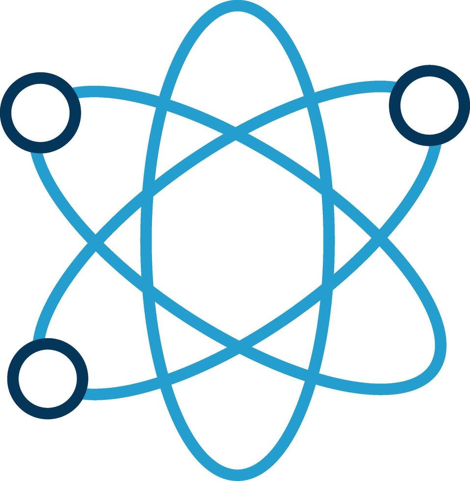 Nucleus Line Blue Two Color Icon vector