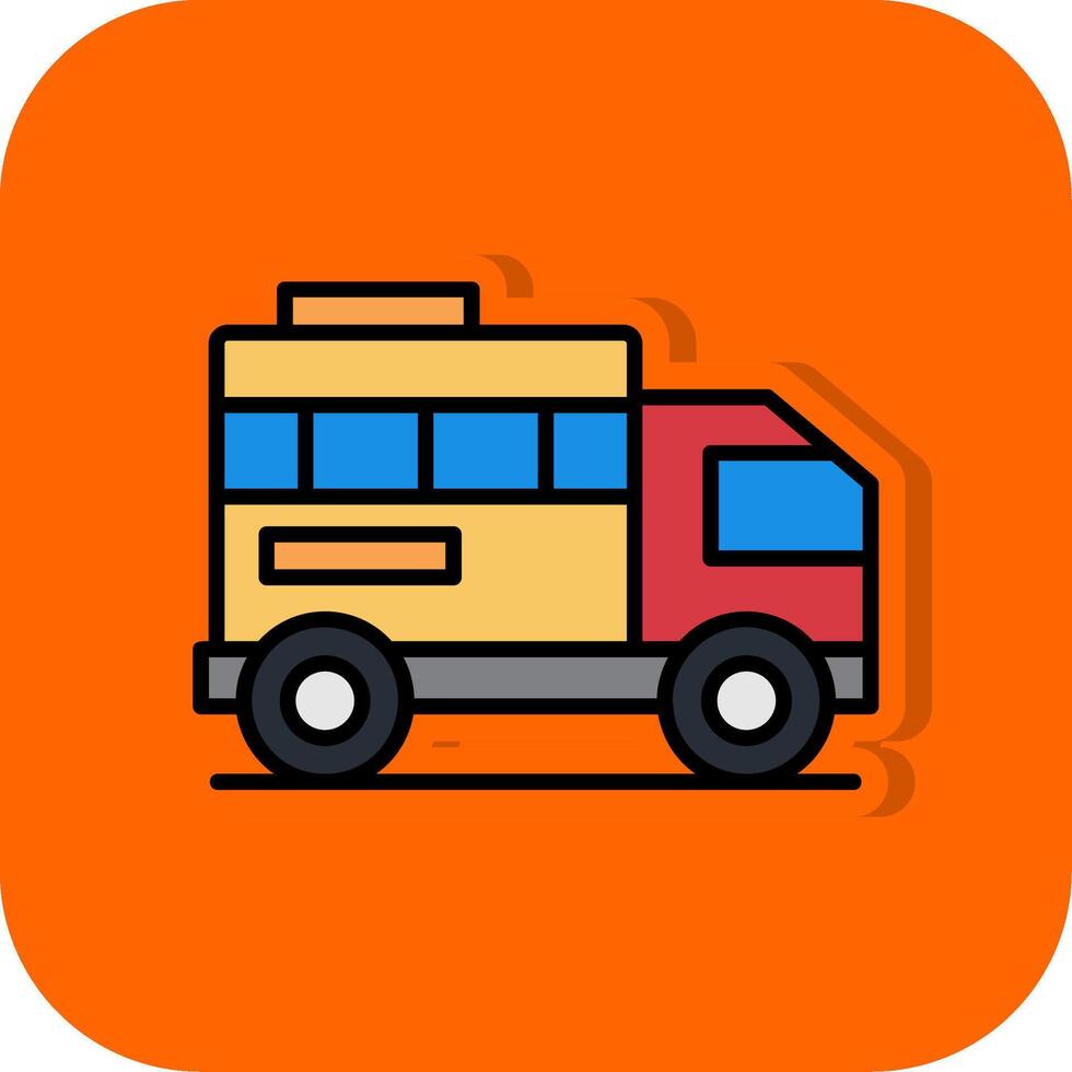 Land Transportation Filled Orange background Icon vector