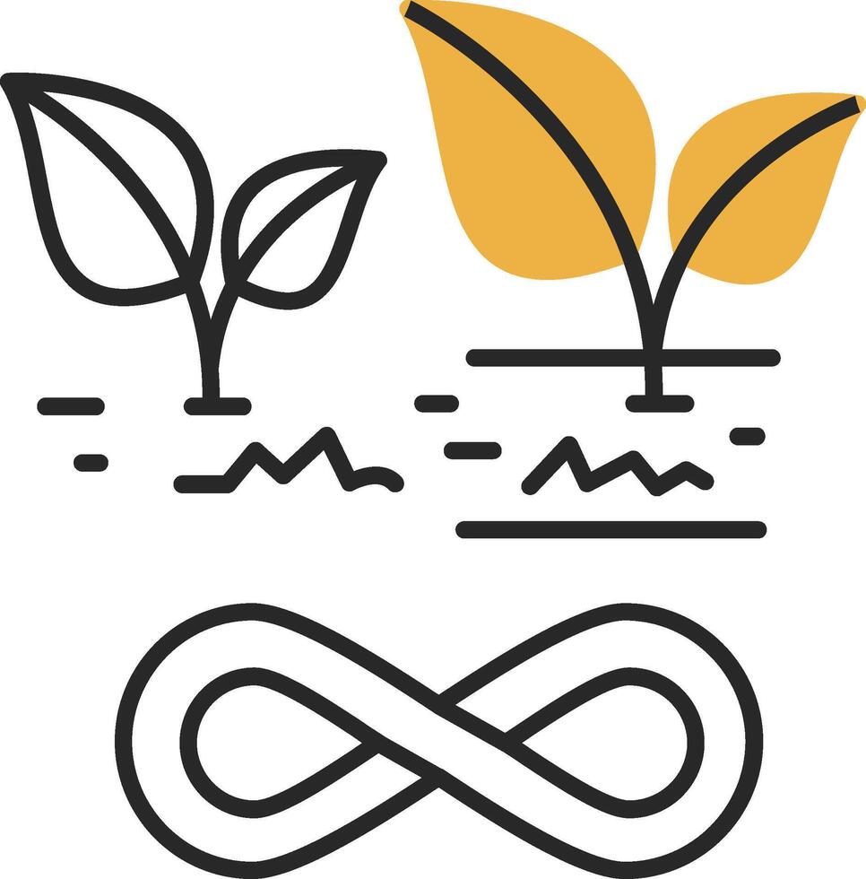 Sustainable Agriculture Skined Filled Icon vector