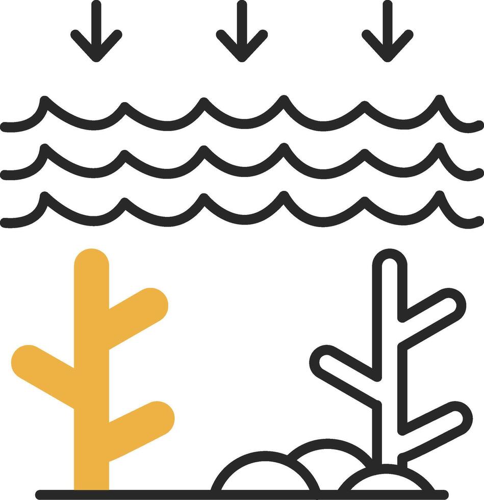 Ocean Acidity Skined Filled Icon vector