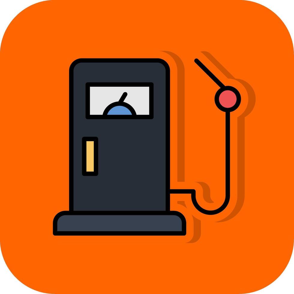 Fuel Filled Orange background Icon vector