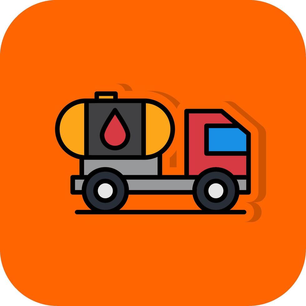 Tank Truck Filled Orange background Icon vector