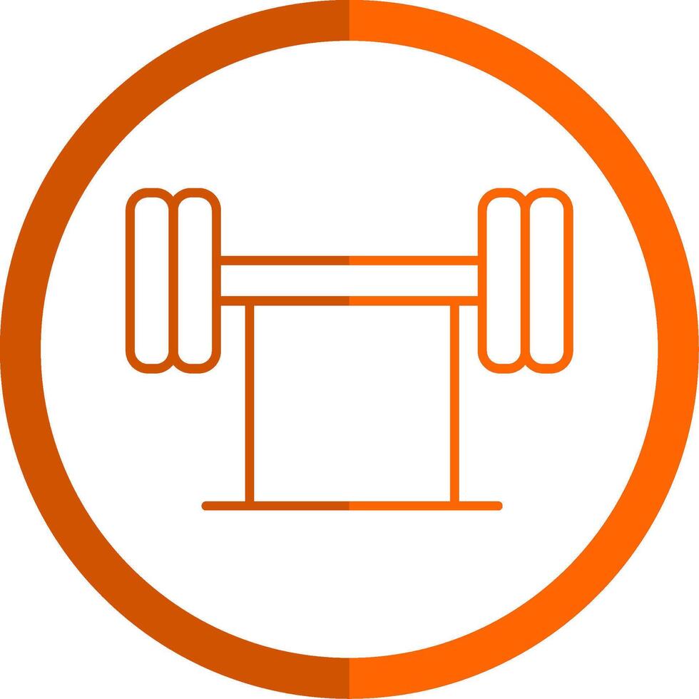 Barbell Line Orange Circle Icon vector