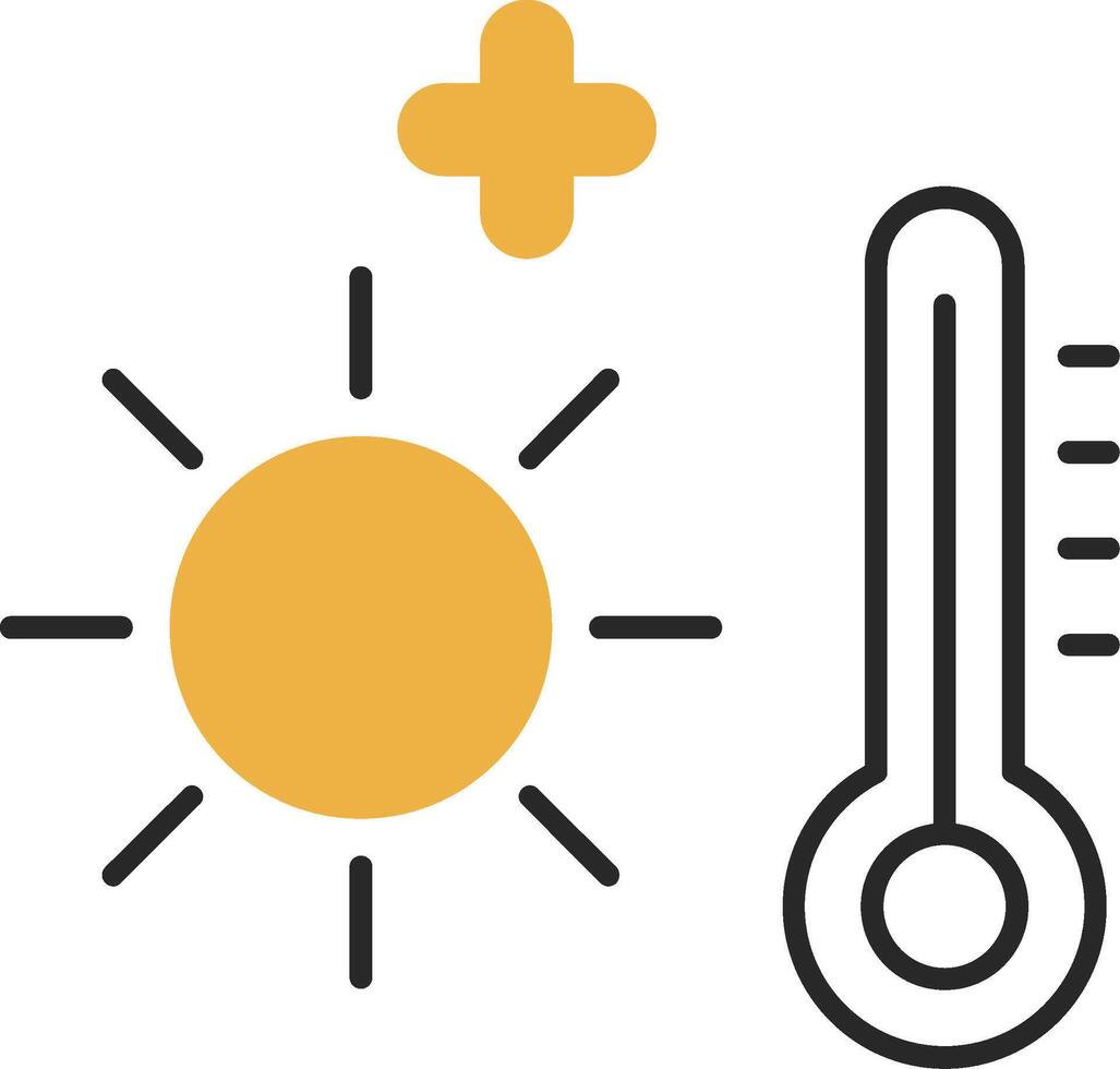 Heat Wave Skined Filled Icon vector