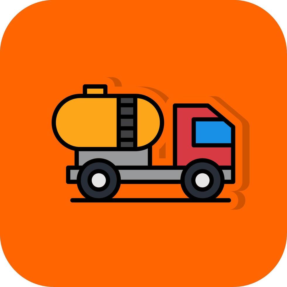 Tanker Filled Orange background Icon vector
