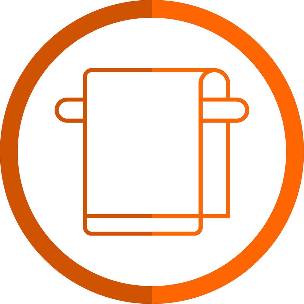 Towel Line Orange Circle Icon vector