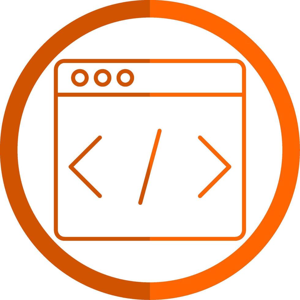 Development Line Orange Circle Icon vector