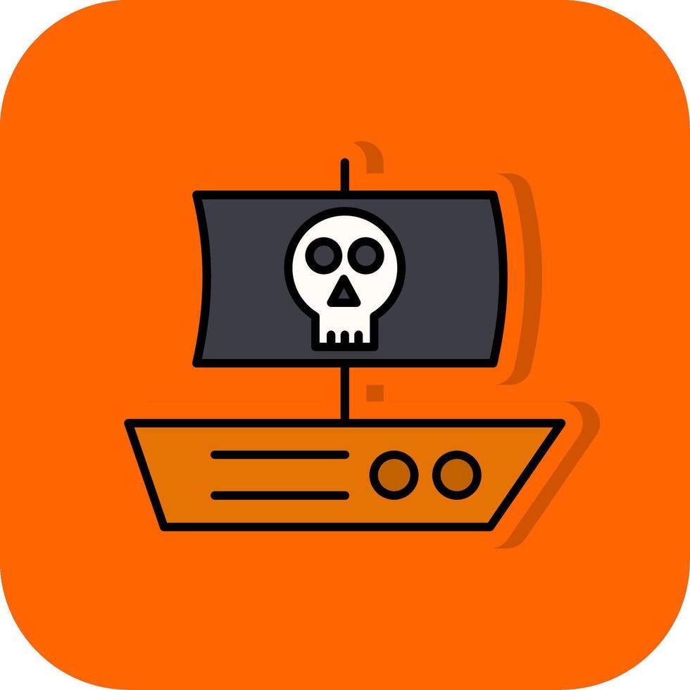 Pirate Filled Orange background Icon vector