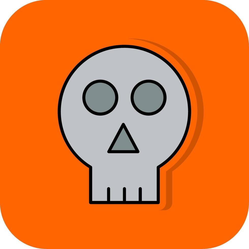 Skull Filled Orange background Icon vector