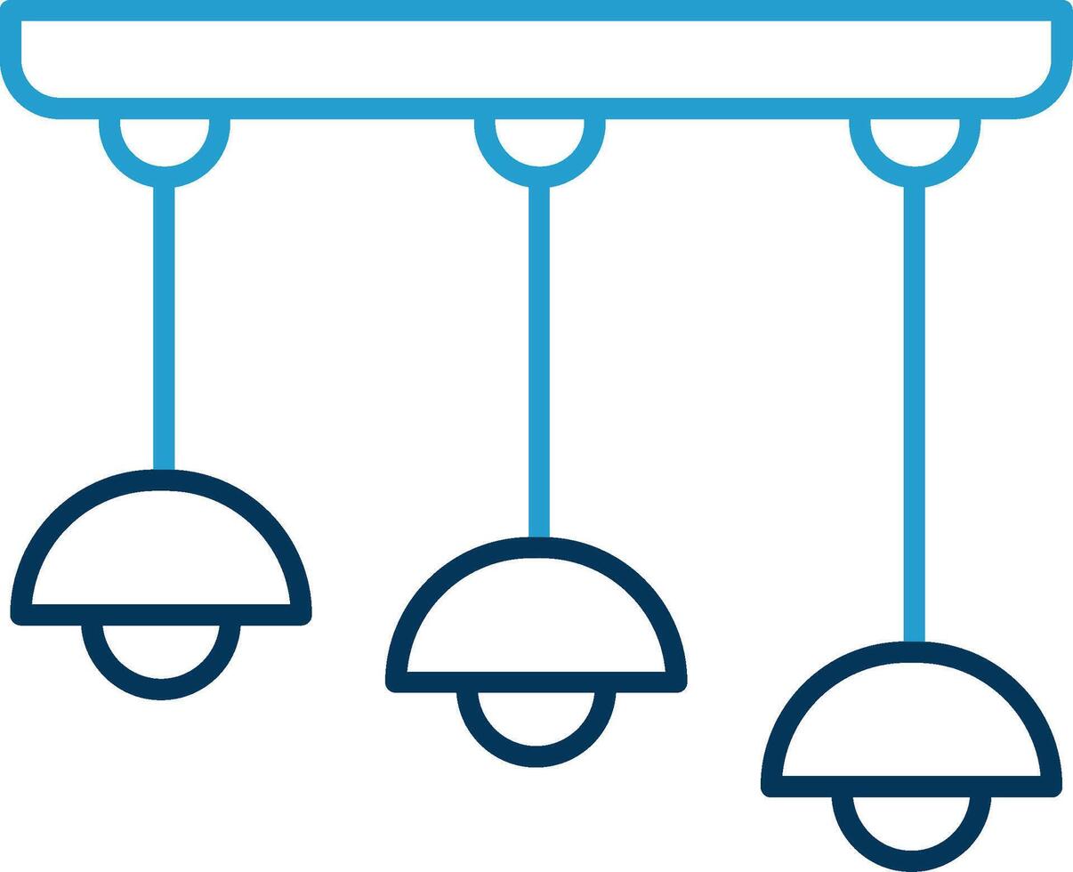 Ceiling Line Blue Two Color Icon vector