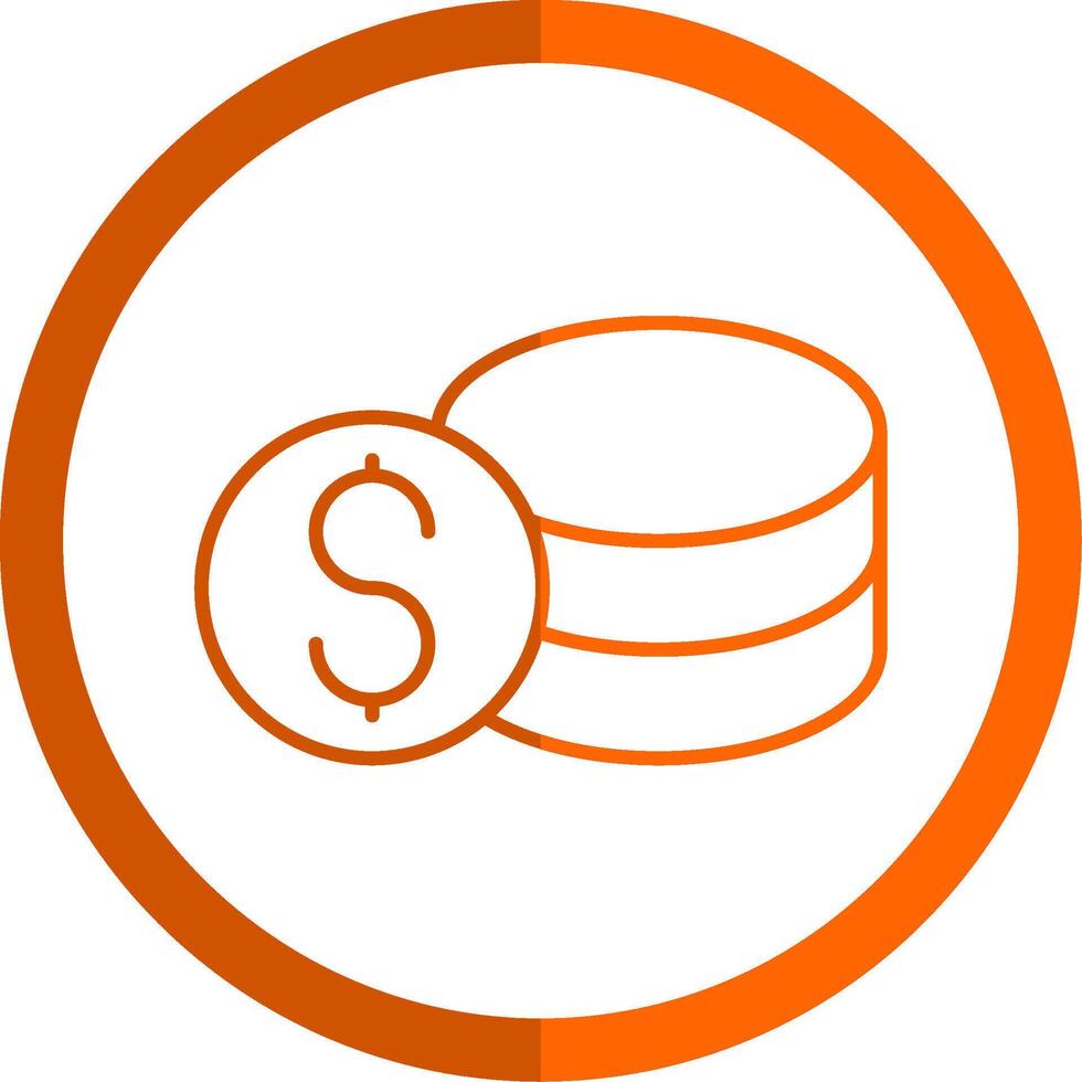 Savings Line Orange Circle Icon vector