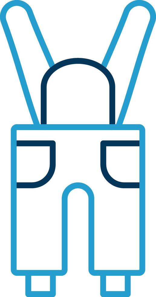 Coveralls Line Blue Two Color Icon vector