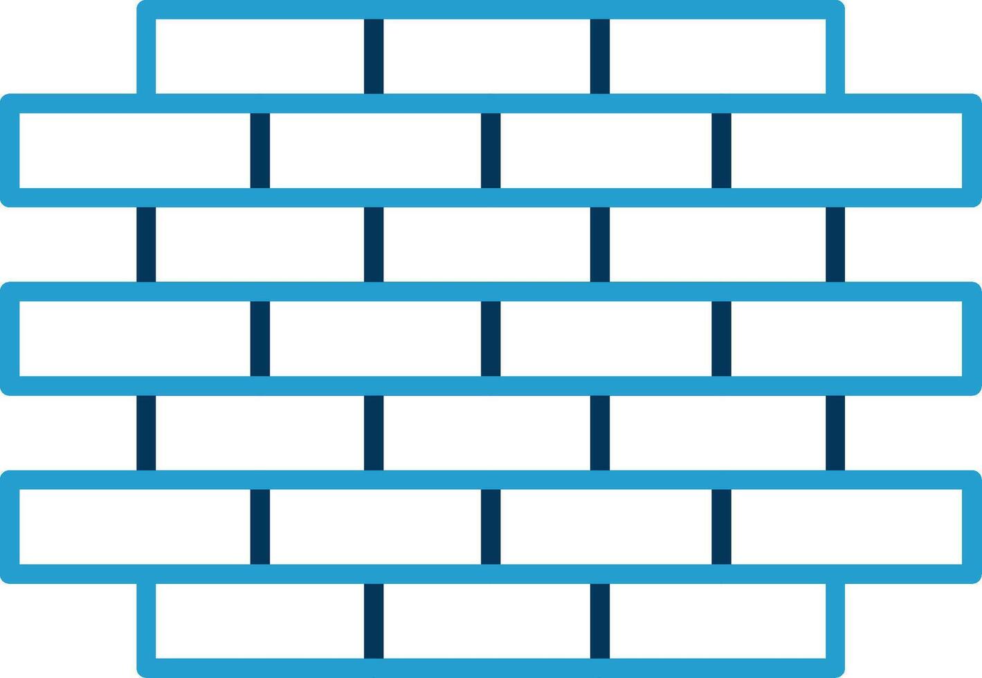 Brick Wall Line Blue Two Color Icon vector