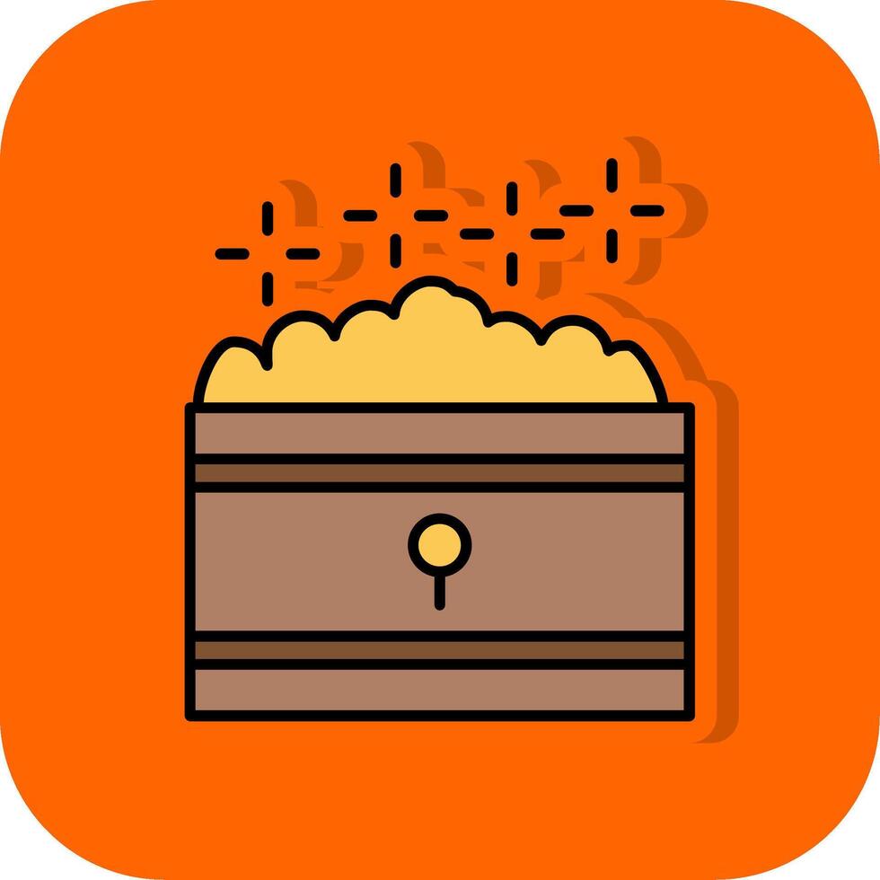 Treasure Filled Orange background Icon vector