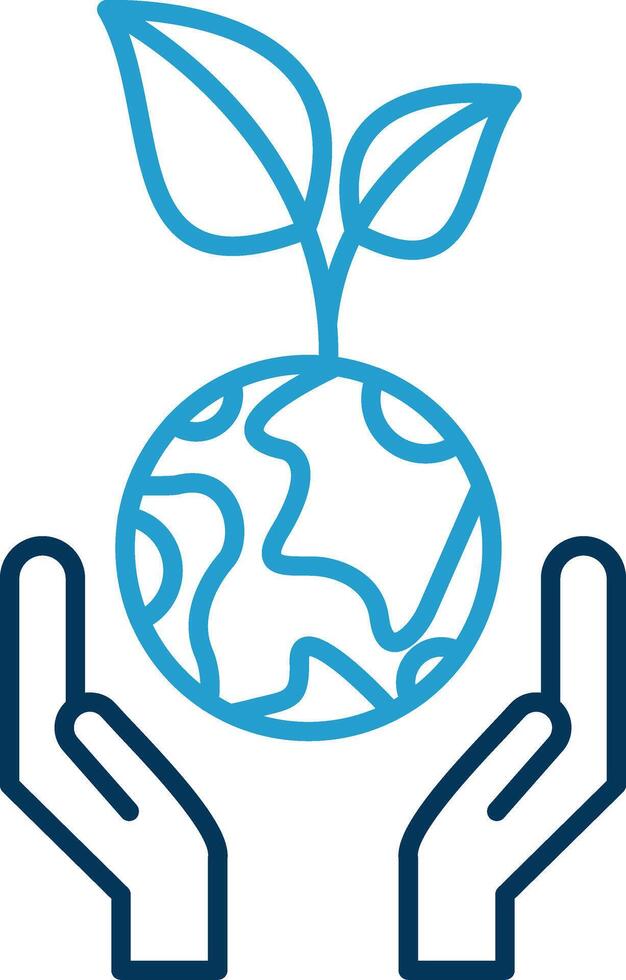 Sustainable Development Line Blue Two Color Icon vector