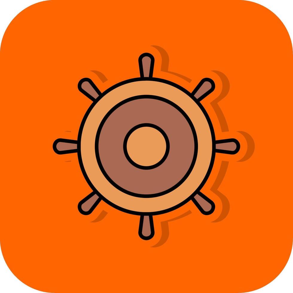 Helm Filled Orange background Icon vector