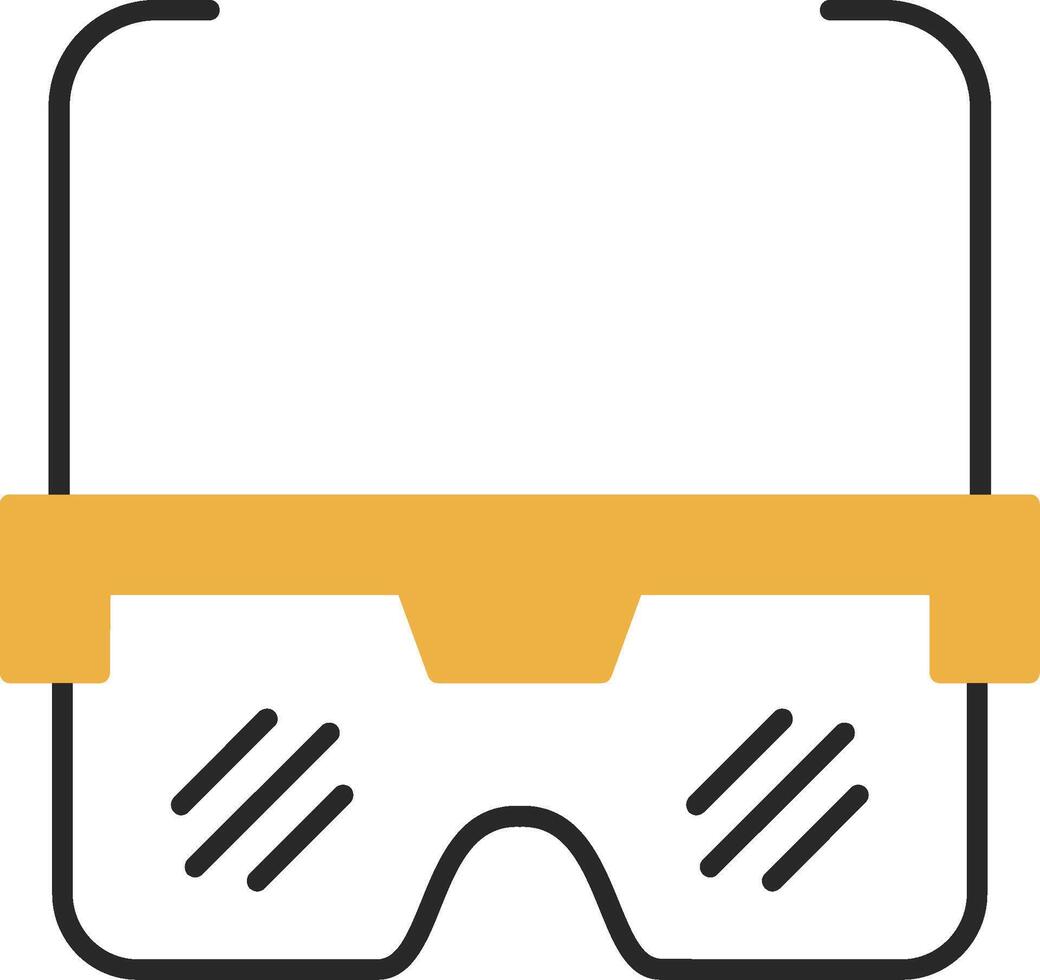 Eye Protector Skined Filled Icon vector