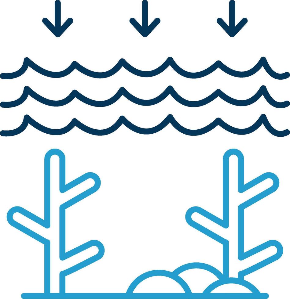 Ocean Acidity Line Blue Two Color Icon vector
