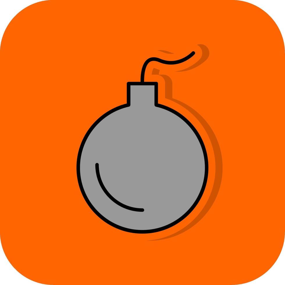 Bomp Filled Orange background Icon vector