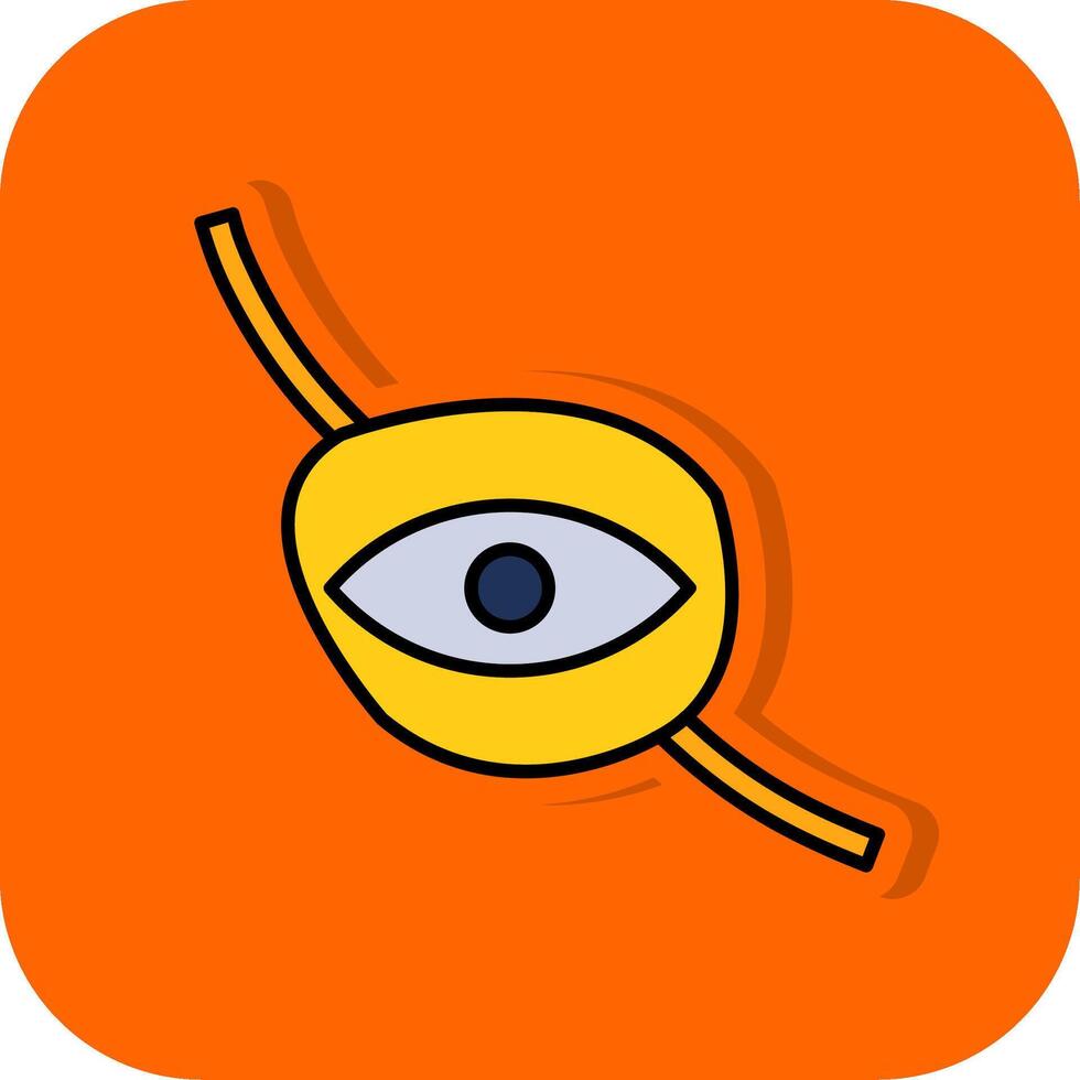 parche en el ojo lleno naranja antecedentes icono vector