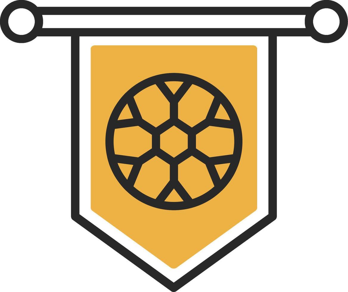 Football Banner Skined Filled Icon vector