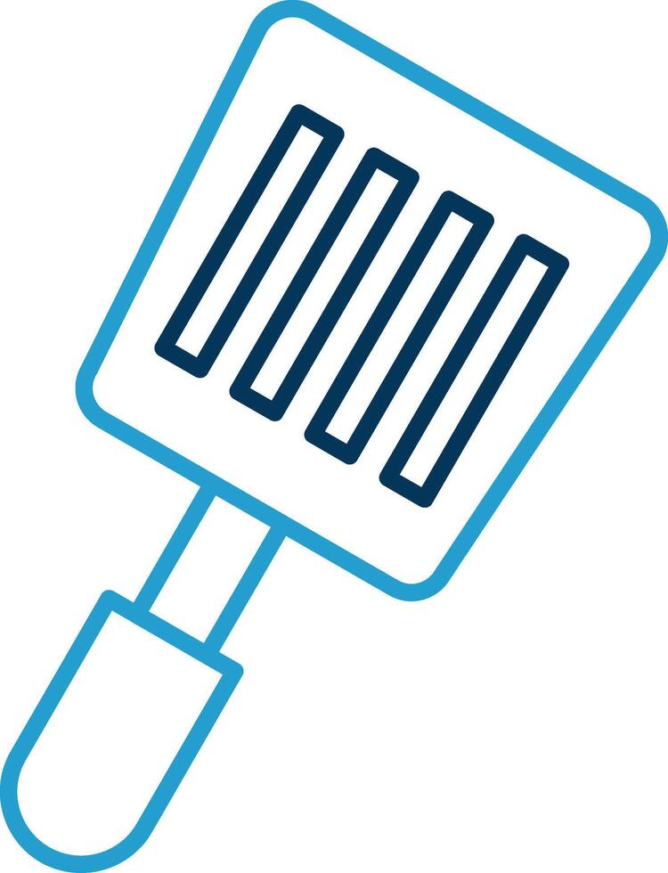 Spatula Line Blue Two Color Icon vector