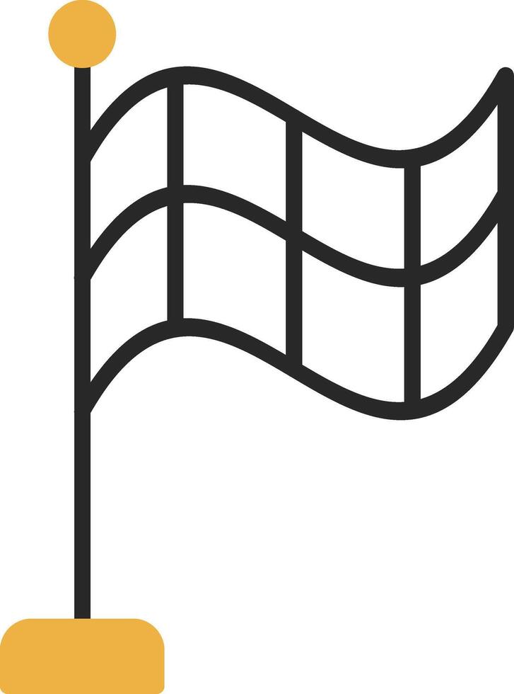 Offside Flag Skined Filled Icon vector