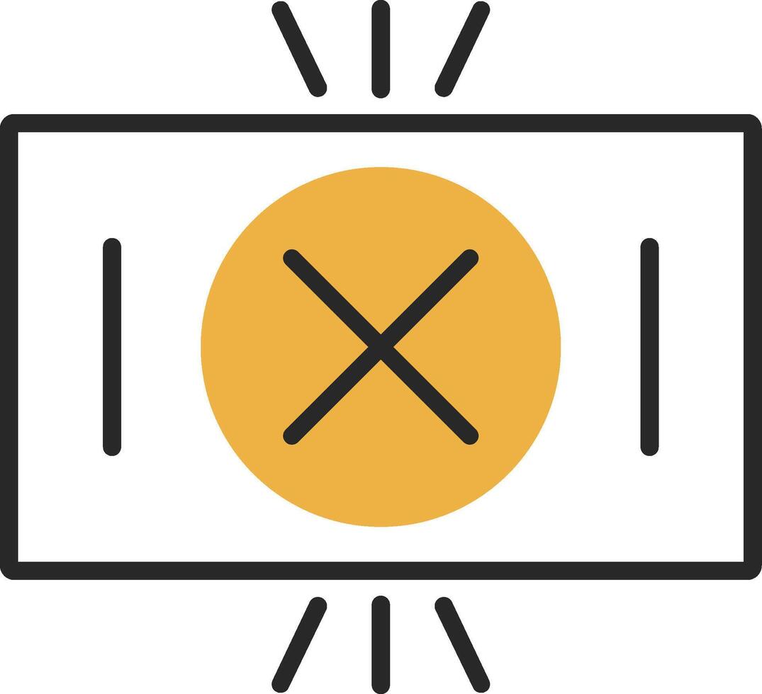 Red Card Skined Filled Icon vector