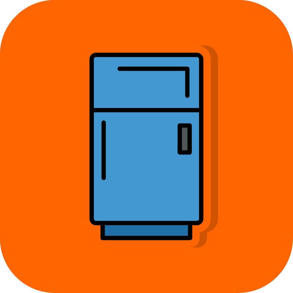 Fridge Filled Orange background Icon vector